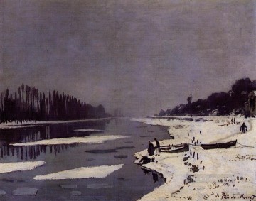 クロード・モネ Painting - ブージヴァルのセーヌ川の流氷